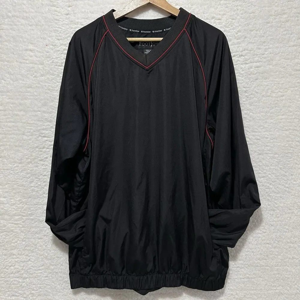 Footjoy Pullover Mens Black‎ Rain Wind Performance Long Sleeve Size Large